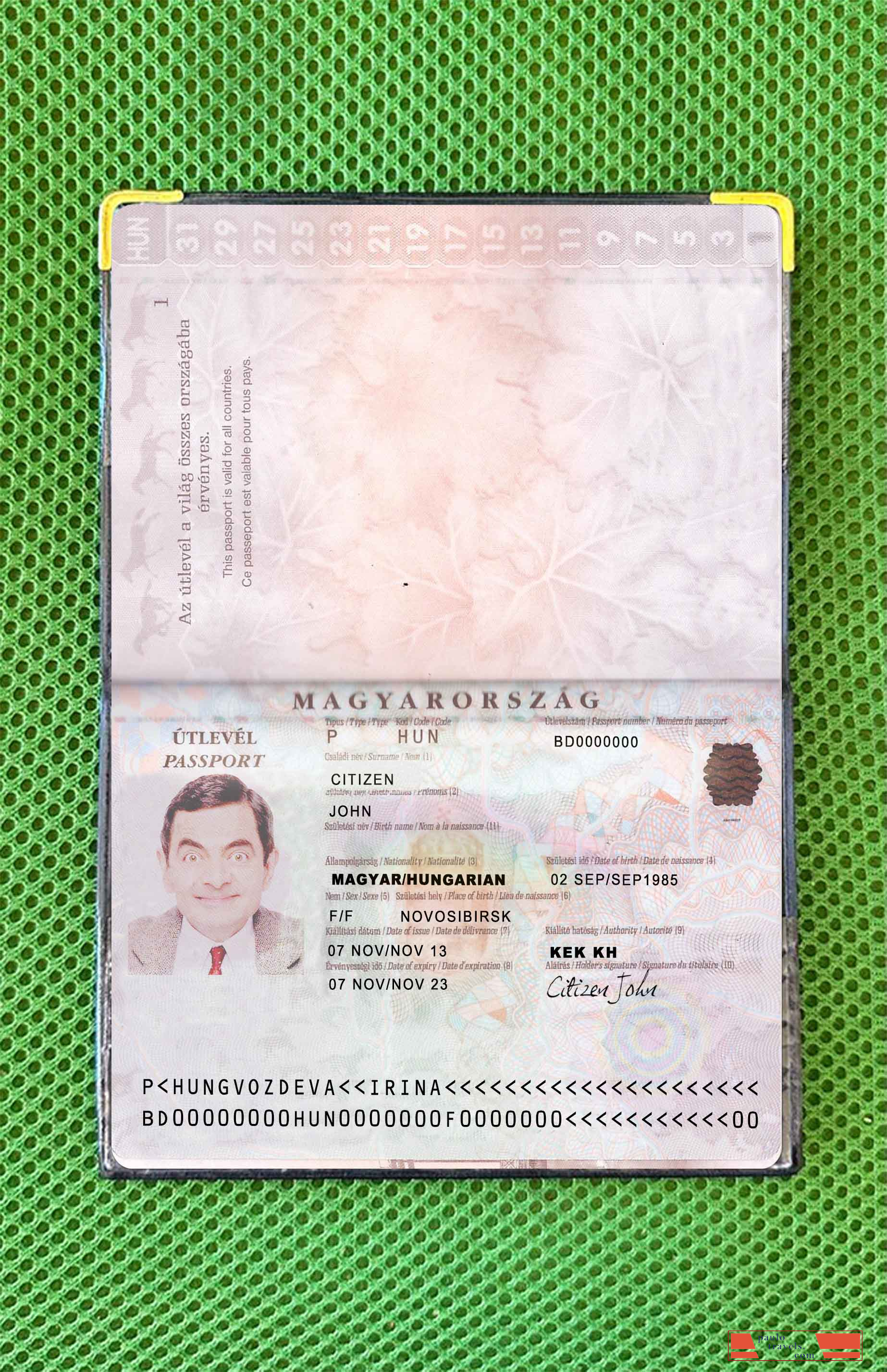 Hungary pass version 2 photo look PSD template